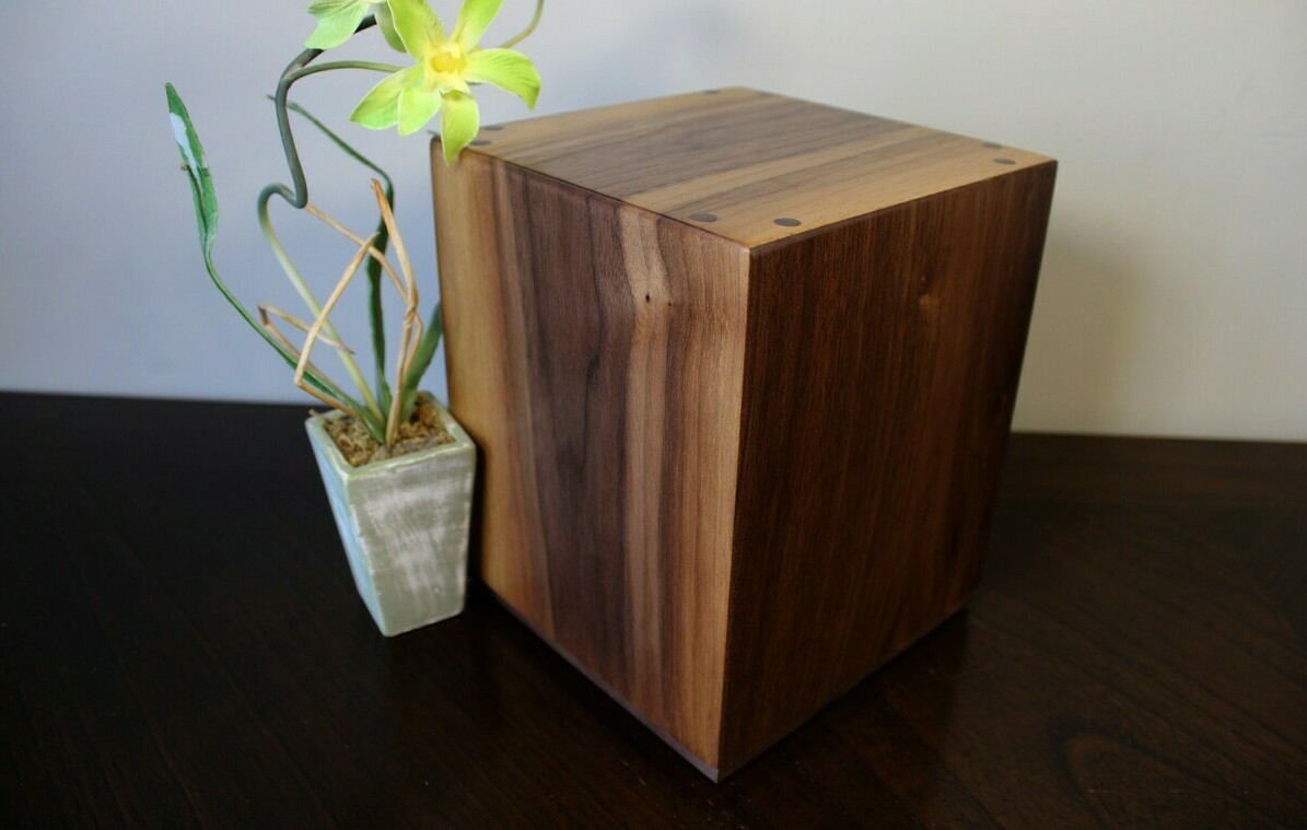 Black Walnut Wooden Cremation Urn Handcrafted Black Walnut Wooden Cremation Urn