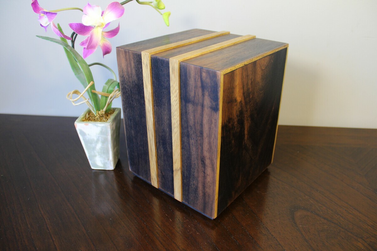 Ebonized Black Walnut with White Limba Strips Ebonized Black Walnut with White Limba Strips